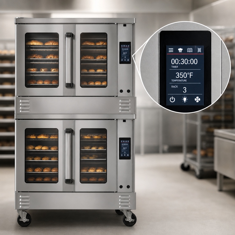 Product image #3 for Southbend Platinum Double-Deck Bakery Depth Electric Convection Oven with Touchscreen Controls, 7.5 kW Per Deck, Dependent Glass Doors