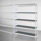 Thumbnail image #3 for Fermod Fermostock 4R42A83-E 4-Tier Polymer Shelving Add-On Unit, 83"H x 42"W x 14"D, Anodized Aluminum