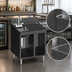 Thumbnail image #3 for Choice 24-Inch Stainless Steel Underbar Sink Cabinet with Right Drainboard, Single Hinged Door, and Chemical Storage