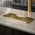 Thumbnail image #3 for Surface-Mount Stainless Steel Drip Tray Trough with PVD Brass Screen, No Drain