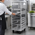 Thumbnail image #3 for Panco Mobile Front-Loading Universal Aluminum Pan Rack with 11 Angle Slide Sets