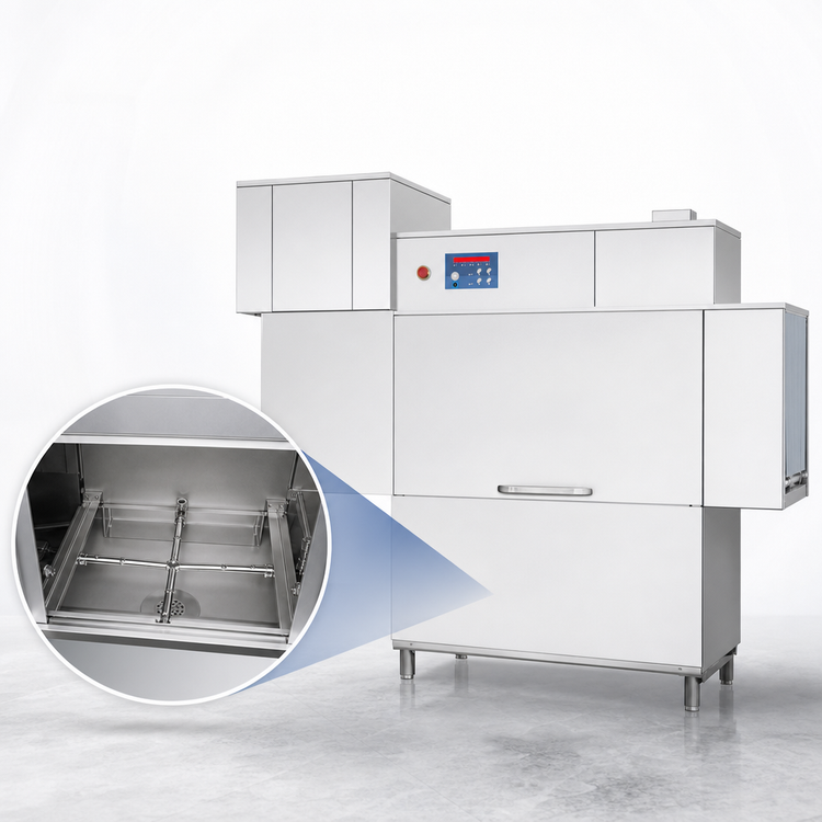 Product image #3 for Blakeslee RC62 HR Single-Tank High-Temp Conveyor Dishwasher with Prewash, Heat Recovery and Booster