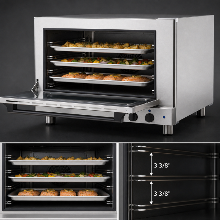 Product image #3 for Turbofan E27M3 Full-Size Manual Electric Convection Oven, Countertop, 3 Full-Size Sheet Pan Capacity