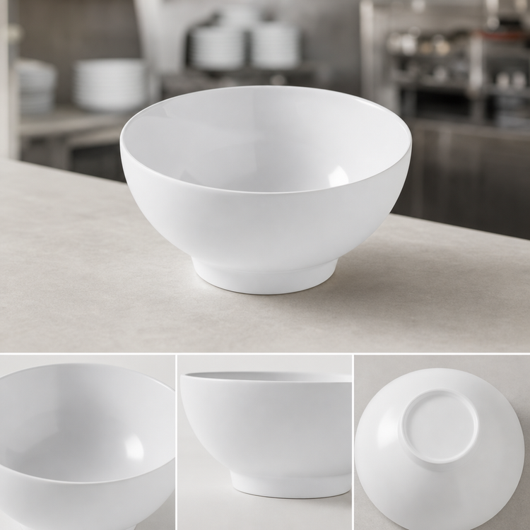 Product image #4 for American Metalcraft 30 oz Round White Melamine Noodle Bowl