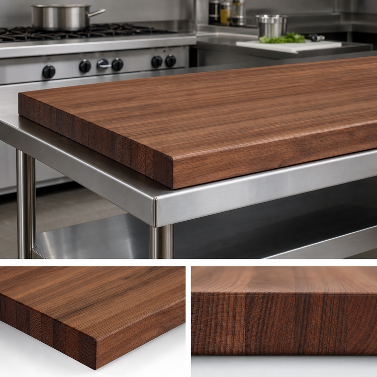Product image #3 for Boos Block American Black Walnut Full-Length Edge Grain Kitchen Countertop, 96 x 27 x 2-1/4 Inches