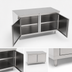 Thumbnail image #3 for John Boos 84-Inch x 24-Inch Stainless Steel Enclosed Work Table with Cabinet Base and Hinged Doors