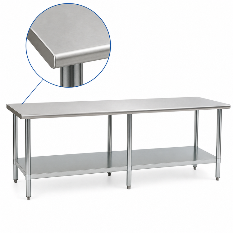 Product image #3 for Eagle Budget Series 108-Inch x 30-Inch Flat Top Work Table with Adjustable Undershelf and Galvanized Base
