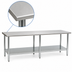Thumbnail image #3 for Eagle Budget Series 108-Inch x 30-Inch Flat Top Work Table with Adjustable Undershelf and Galvanized Base