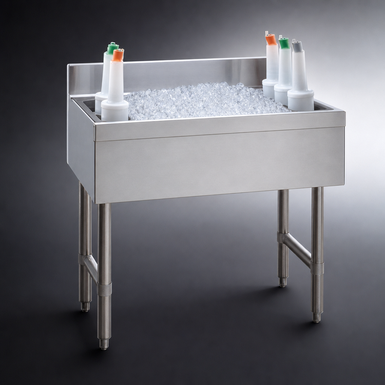 Product image #3 for Advance Tabco Special Value Series 36-Inch Stainless Steel Cocktail Unit with 12-Inch Deep Ice Bin