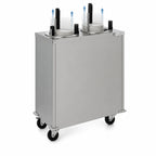 Thumbnail image #3 for Delfield Shelleymatic CAB2-813 Enclosed Mobile Two-Stack Unheated Plate Dispenser, Stainless Steel, for 7.25–8.12-Inch Round Plates