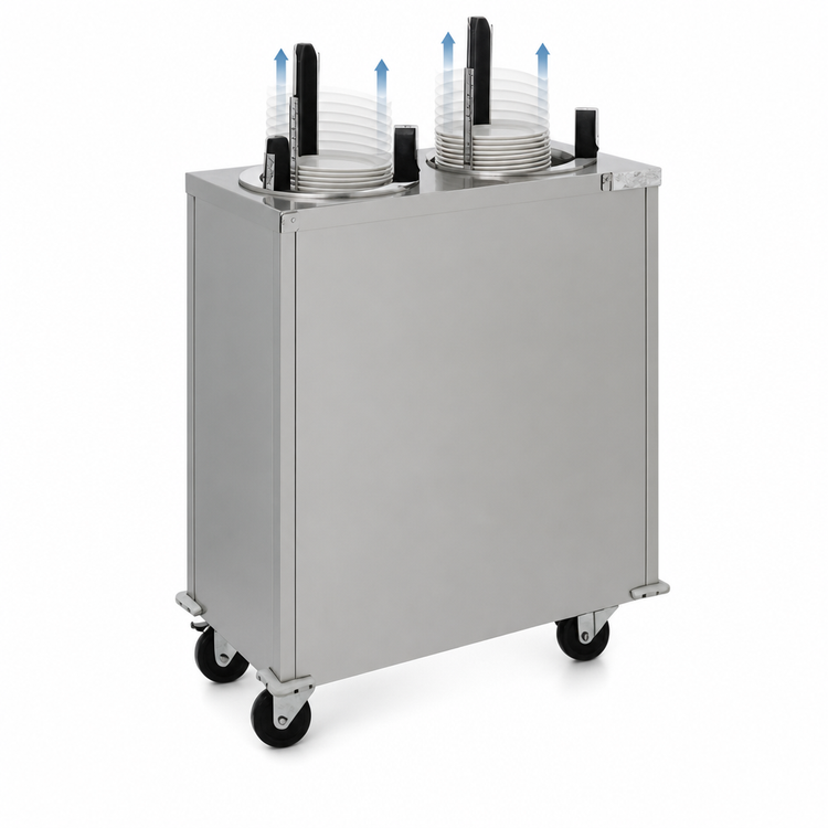 Product image #3 for Delfield Shelleymatic CAB2-813 Mobile Enclosed Two-Stack Unheated Plate Dispenser