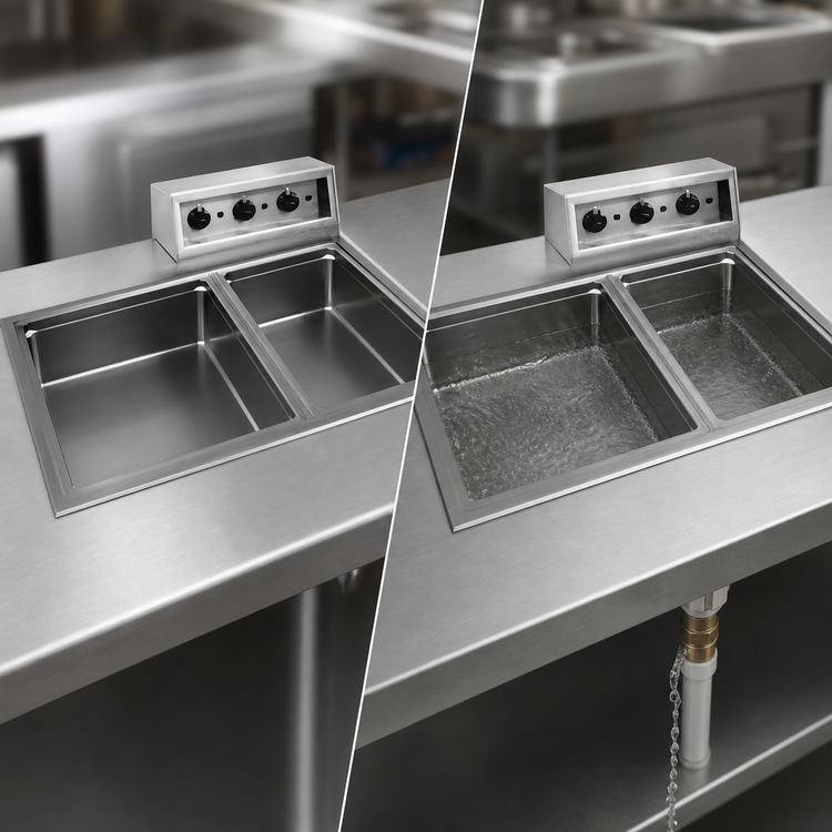 Product image #3 for Delfield Drop-In Electric Hot Food Well, 1 Full-Size Pan, Wet/Dry, With Drain, 115V