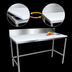 Thumbnail image #3 for John Boos TC100 60-Inch x 30-Inch Poly Top Trimming Table with 6-Inch Backsplash and Stainless Steel Base