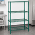Thumbnail image #3 for Quantum 30 x 18 x 63 Inch Wire Shelving Starter Kit, 4-Shelf Stationary Unit, Green Epoxy Finish