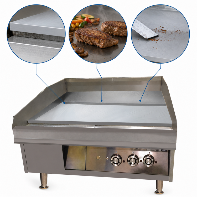 Product image #4 for Lang LG Series Heavy-Duty 72-Inch Electric Countertop Griddle, Chrome Plate, Snap-Action Thermostat