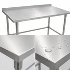 Thumbnail image #3 for John Boos Stallion ST6R1.5-2448SBK 48" x 24" Stainless Steel Work Table, 16-Gauge 300-Series Top, Open Base, 1-1/2" Backsplash