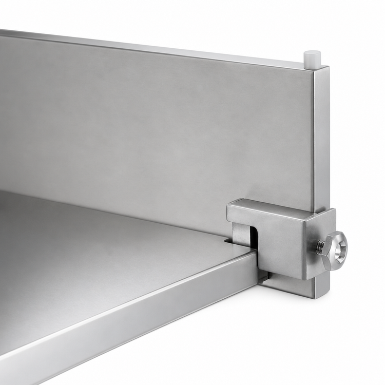 Product image #3 for Right-Hand Single Knob Stainless Steel Foot Bracket for Cantilevered Shelving, 24-Inch