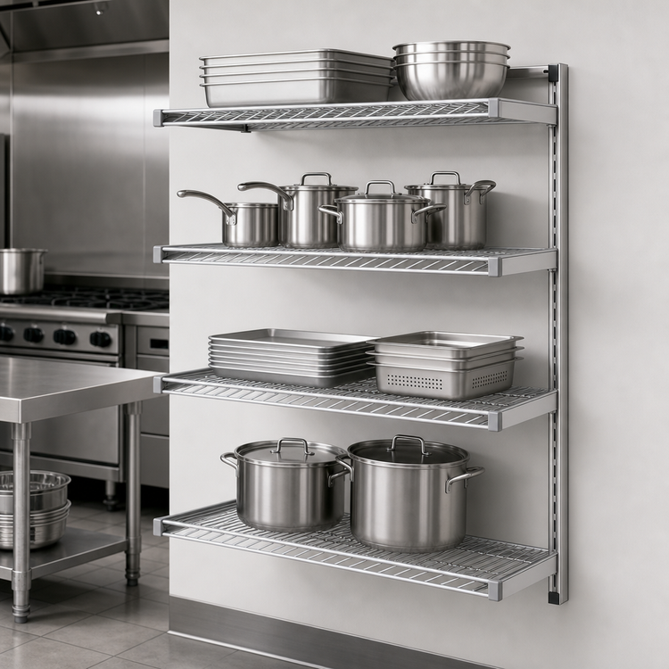 Product image #3 for Eagle Group 4-Tier Add-On Wire Shelving Unit, 48W x 18D x 63H, Stainless Steel Finish
