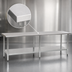 Thumbnail image #3 for Spec-Master 120 in. x 30 in. Flat Top Stainless Steel Work Table with Galvanized Base and Adjustable Undershelf