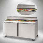 Thumbnail image #3 for Delfield Mega Top 4464NP-18M 64-Inch Two-Section Sandwich/Salad Prep Refrigerator with 18-Pan Mega Top, Stainless Steel, R290