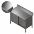 Thumbnail image #3 for John Boos Enclosed Work Table with Cabinet Base and Hinged Doors, 48-Inch W x 30-Inch D, 14-Gauge 300-Series Stainless Steel Top