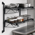 Thumbnail image #3 for Quantum Wall-Mount Cantilever Double-Shelf Wire Shelving Unit, 42 x 24 Inches, Black Epoxy Antimicrobial Finish