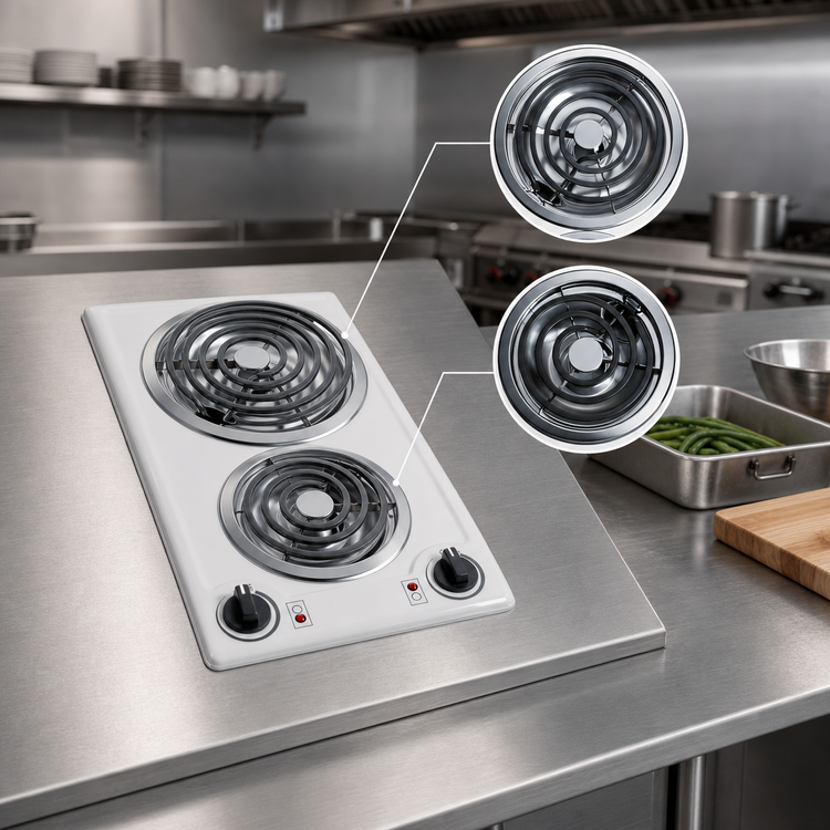 Product image #4 for Summit Commercial 12-Inch Two-Burner Electric Built-In Cooktop with Coil Burners