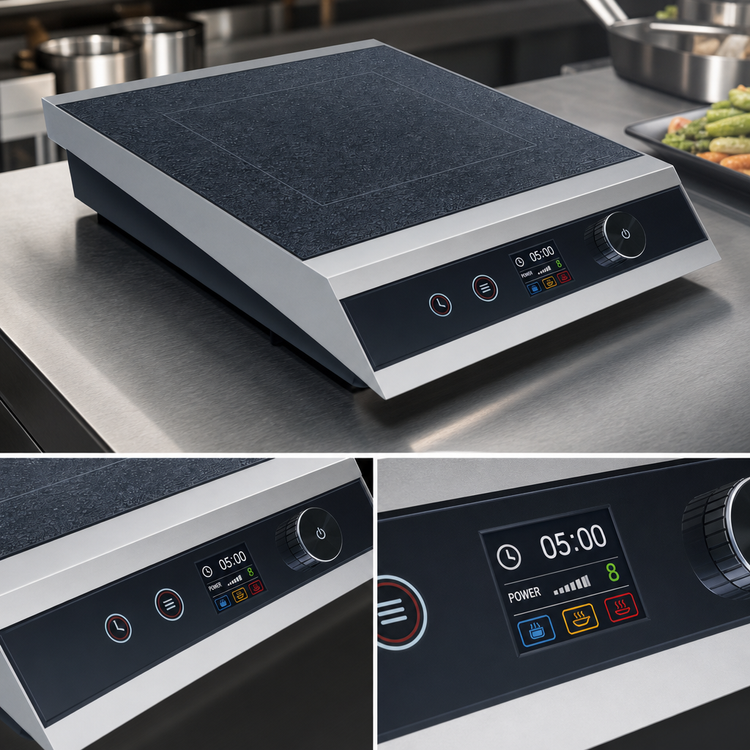 Product image #3 for Hatco Rapide Cuisine Countertop Single-Burner Commercial Induction Cooktop with TFT Controls