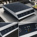 Thumbnail image #3 for Hatco IRNG-PC1-14 Countertop Single-Burner Commercial Induction Cooktop with Digital TFT Controls, 120V, 1440W, Black Glass Top