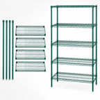 Thumbnail image #3 for Quantum WR63-1824P-5 5-Shelf Wire Shelving Starter Unit, 24 x 18 x 63 Inches, Stationary, Green Epoxy