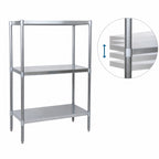 Thumbnail image #3 for BK Resources SSU5-5524 Stainless Steel Dry Storage Shelving Unit, 55 x 24 x 60 Inches, 3 Adjustable Shelves