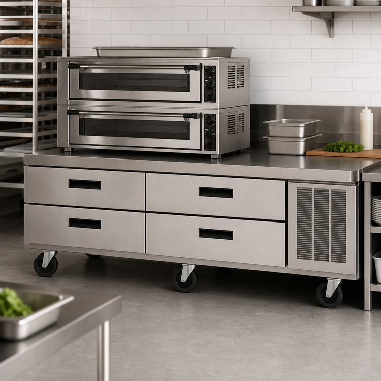 Product image #3 for Delfield Low-Profile Refrigerated Equipment Stand with 4 Drawers, 80-1/4-Inch Wide