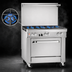 Thumbnail image #3 for Southbend Ultimate 36-Inch Gas Restaurant Range with 6 Non-Clog Burners, Cabinet Base, and Backriser Shelf