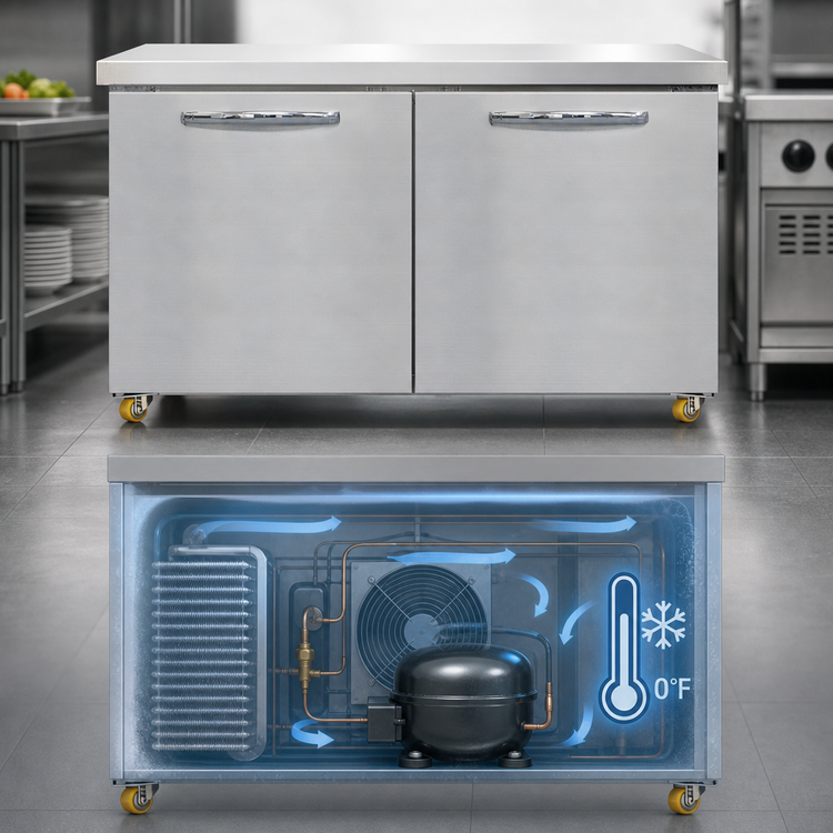 Product image #3 for Continental Refrigerator SWF48N-U 48" Two-Section Undercounter Freezer