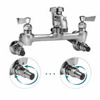 Thumbnail image #3 for Fisher 24530 Wall-Mount Adjustable Service Sink Faucet, 8-Inch Centers, 3-Inch Rigid Spout, Vacuum Breaker, Polished Chrome
