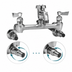 Thumbnail image #3 for Fisher 8-Inch Adjustable Service Sink Faucet with Short Spout, Vacuum Breaker, and Eccentric Stops