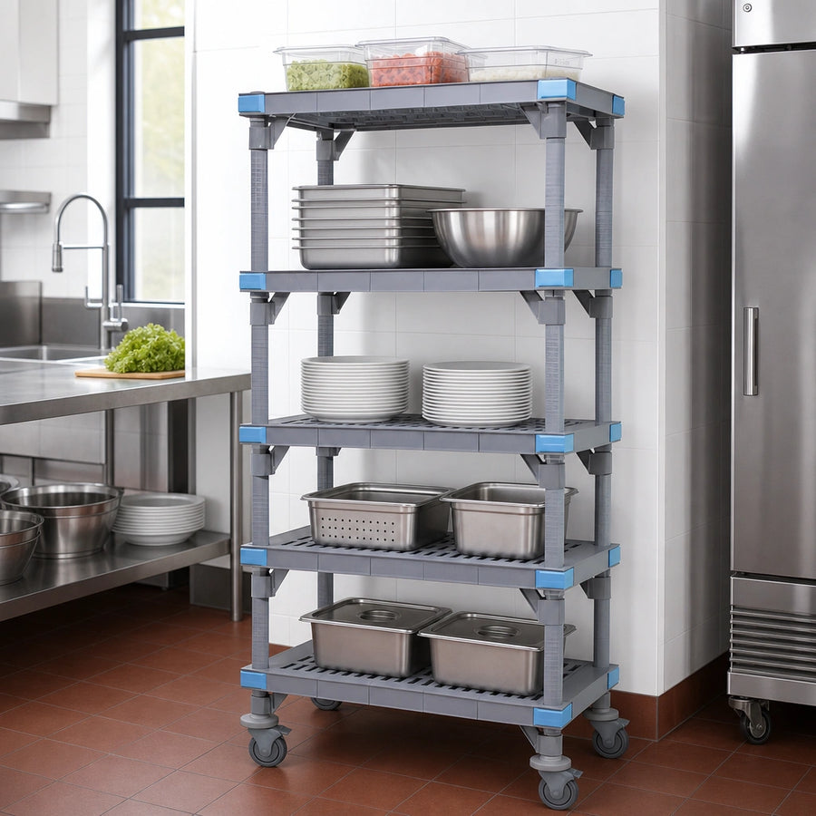 Five Open Grid Shelves