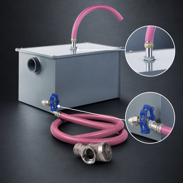 Product image #3 for Watts Grease Interceptors WD-50-A Semi-Automatic Draw-Off Grease Interceptor, 50 GPM, 100 lb Capacity, 4-Inch Threaded Connections