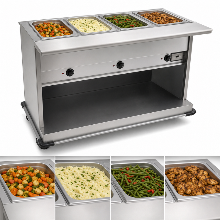 Product image #3 for Spec-Master PHT4CB-240-3 Portable Electric Hot Food Table with (4) Wells