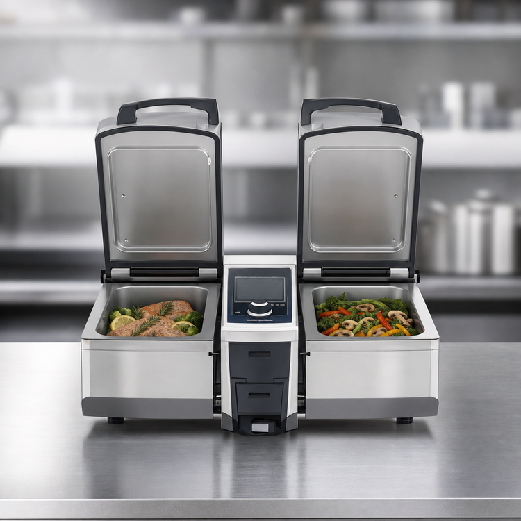 Product image #3 for RATIONAL iVario Pro 2-XS Countertop Multifunctional Cooking Center, Dual 4.5 Gallon Rectangular Pans, 208/240V 3-Phase
