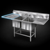 Thumbnail image #3 for Eagle Spec-Master FN Series Coved Corner Two-Compartment Sink with 36-Inch Left Drainboard, 14-Gauge 300 Series Stainless Steel