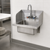 Thumbnail image #3 for Wall-Mounted 18 Gauge 304 Stainless Steel Hand Sink with 10 x 14 x 5-Inch Bowl, Faucet, and Side Splashes