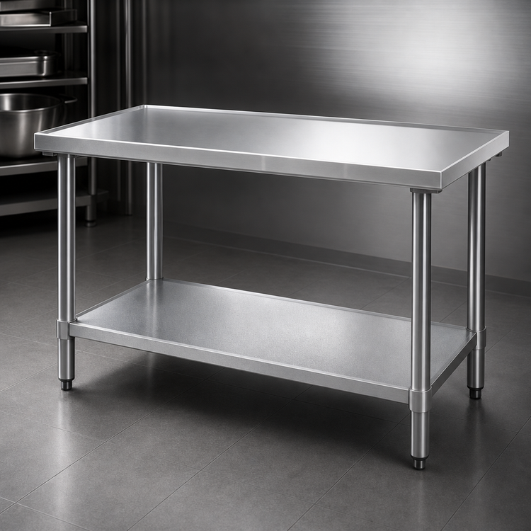 Product image #3 for Eagle Spec-Master Marine Series 48-Inch W x 24-Inch D Stainless Steel Top Work Table with Galvanized Base and Adjustable Undershelf
