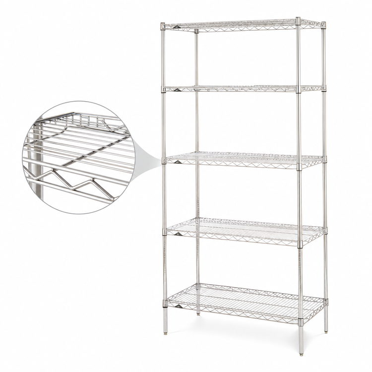 Product image #3 for Metro Super Erecta Brite Stationary Starter Wire Shelving Unit, 48 x 24 x 74 Inches, 5 Shelves