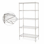 Thumbnail image #3 for Metro Super Erecta 5N557BR Stationary Starter Wire Shelving Unit, Zinc Finish, 48"W x 24"D x 74"H, 5 Shelves