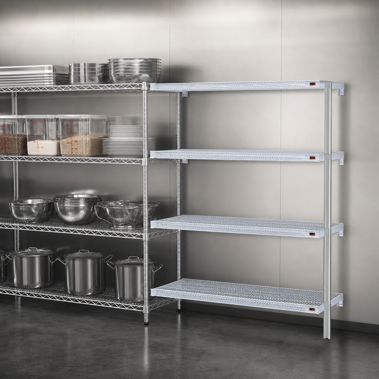 Product image #3 for EagleGard 4-Tier Add-On Wire Shelving Unit, 72 x 24 x 74 Inches, Hybrid Epoxy Finish