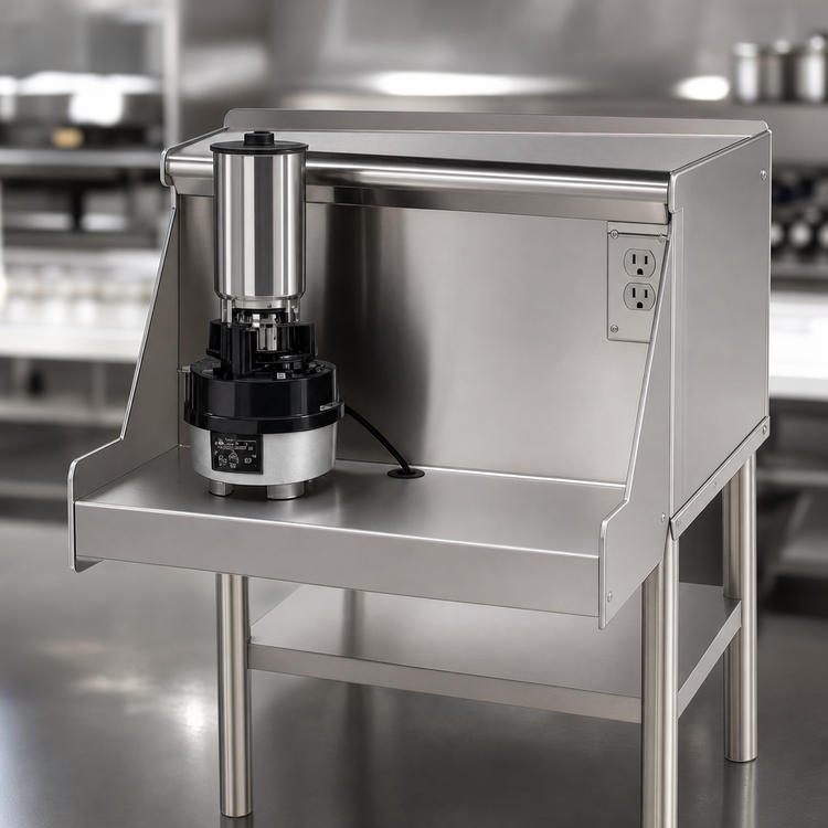 Product image #3 for Advance Tabco Prestige Signature Series Stainless Steel Blender Shelf, 30-Inch x 10-Inch, with 15A-120V Duplex Outlet