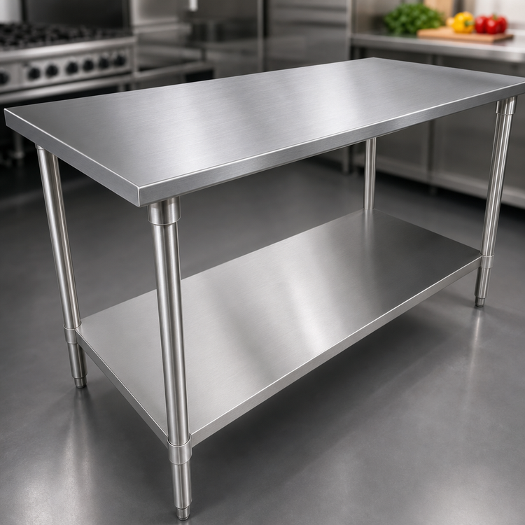 Product image #3 for John Boos Stallion 84-Inch x 24-Inch Stainless Steel Top Work Table with Adjustable Undershelf