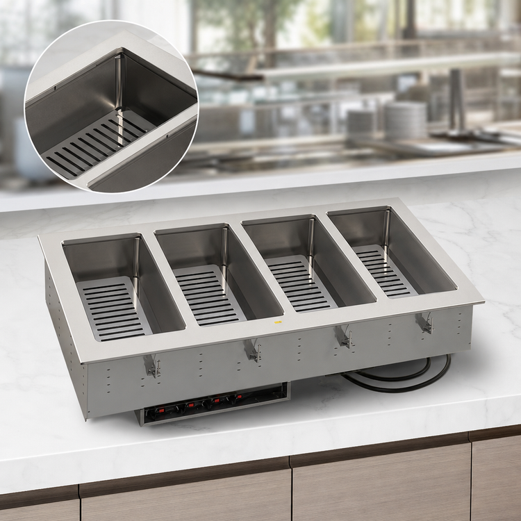 Product image #3 for Vollrath 1-Well Stainless Steel Dry Drop-In Hot Food Well with Infinite Control, 120V