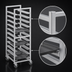 Thumbnail image #3 for Channel Aluminum Trapezoidal Cafeteria Tray Rack, Single Section, End-Load, 14-Tray Capacity, 5-Inch Swivel Stem Casters